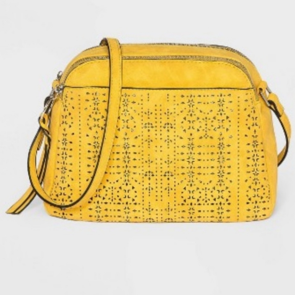 VR NYC Mosaic Honey Mustard Crossbody Bag